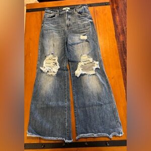 Risen wide leg Blue Jeans